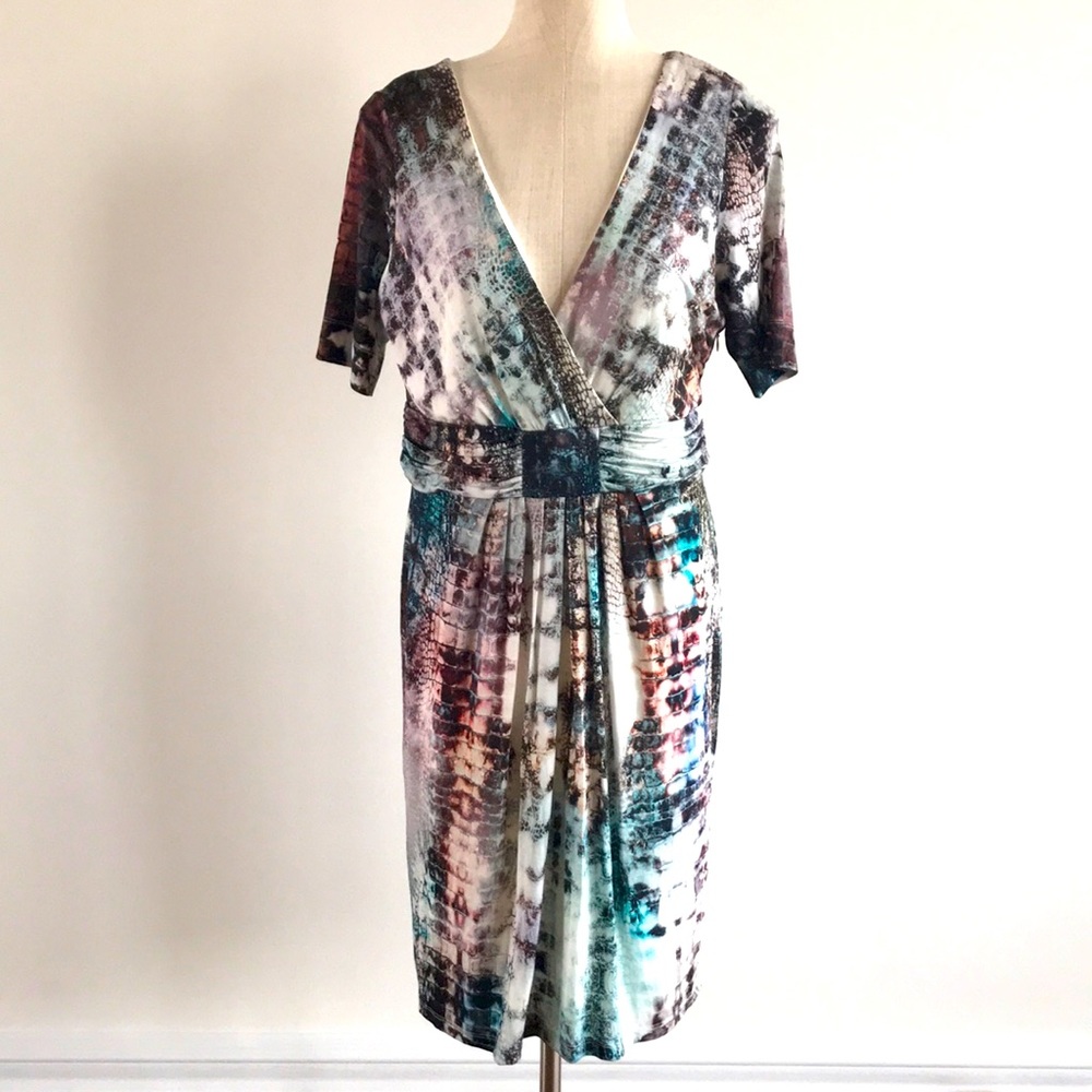 Lucian Matis XL reptile print pleated dress NWT